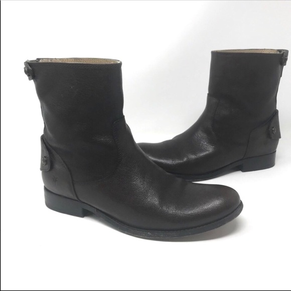 Frye Shoes - Frye Melissa short back button brown boots